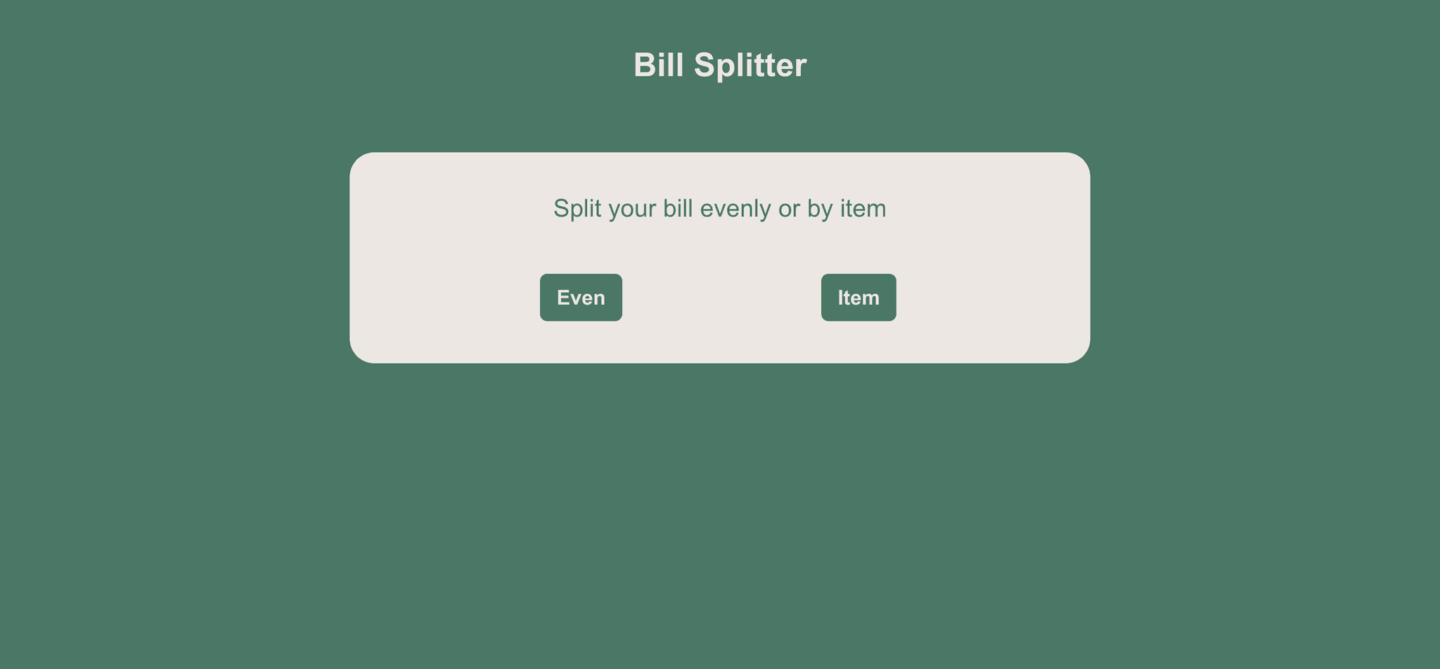 Bill Splitter Screenshot